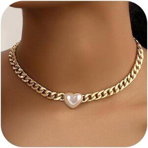 Gold Heart Choker Necklace – Lion Head Punk Chain